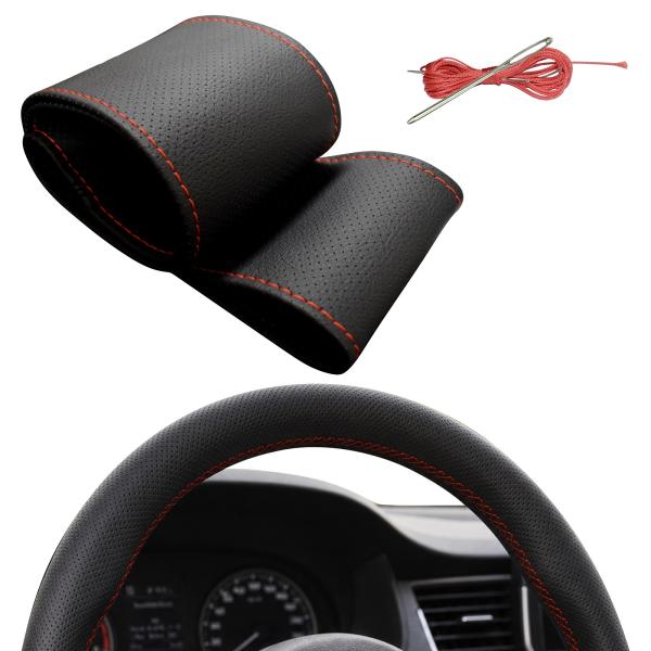 Xkeribom Original AUTO PU Leder Lenkradbezug zum Schnüren 37-38cm ECHT PERFORIERT 100% HANDARBEIT mit Farbauswahl